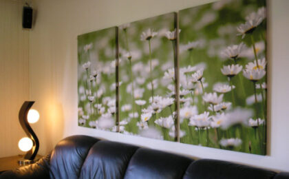 Flower wall panel